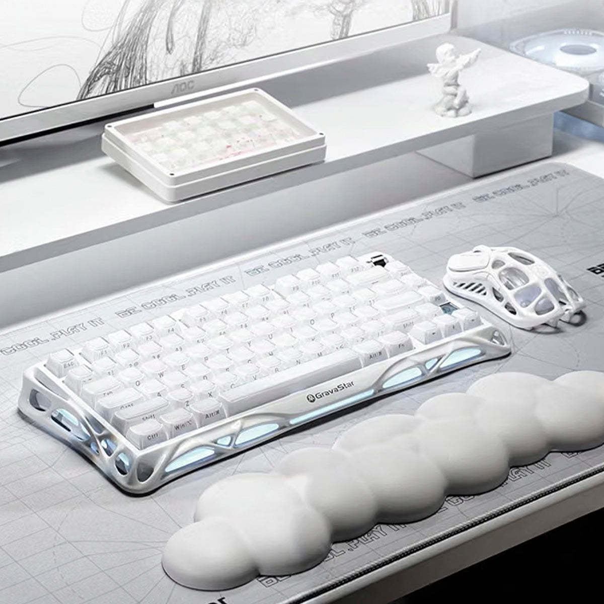 Teclado Mecánico GRAVASTAR Mercury K1 Opaline White