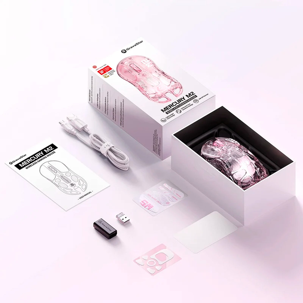 Mouse Gaming GRAVASTAR Mercury M2 Crystal Rose