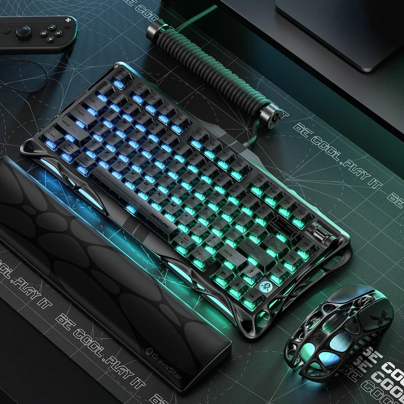 Teclado Magnético Hall Effect GRAVASTAR Mercury V75 Stealth Black