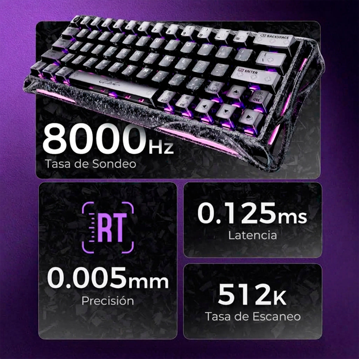 Teclado Magnético GRAVASTAR Mercury V60 Pro Edición Especial Cyber Frost Black