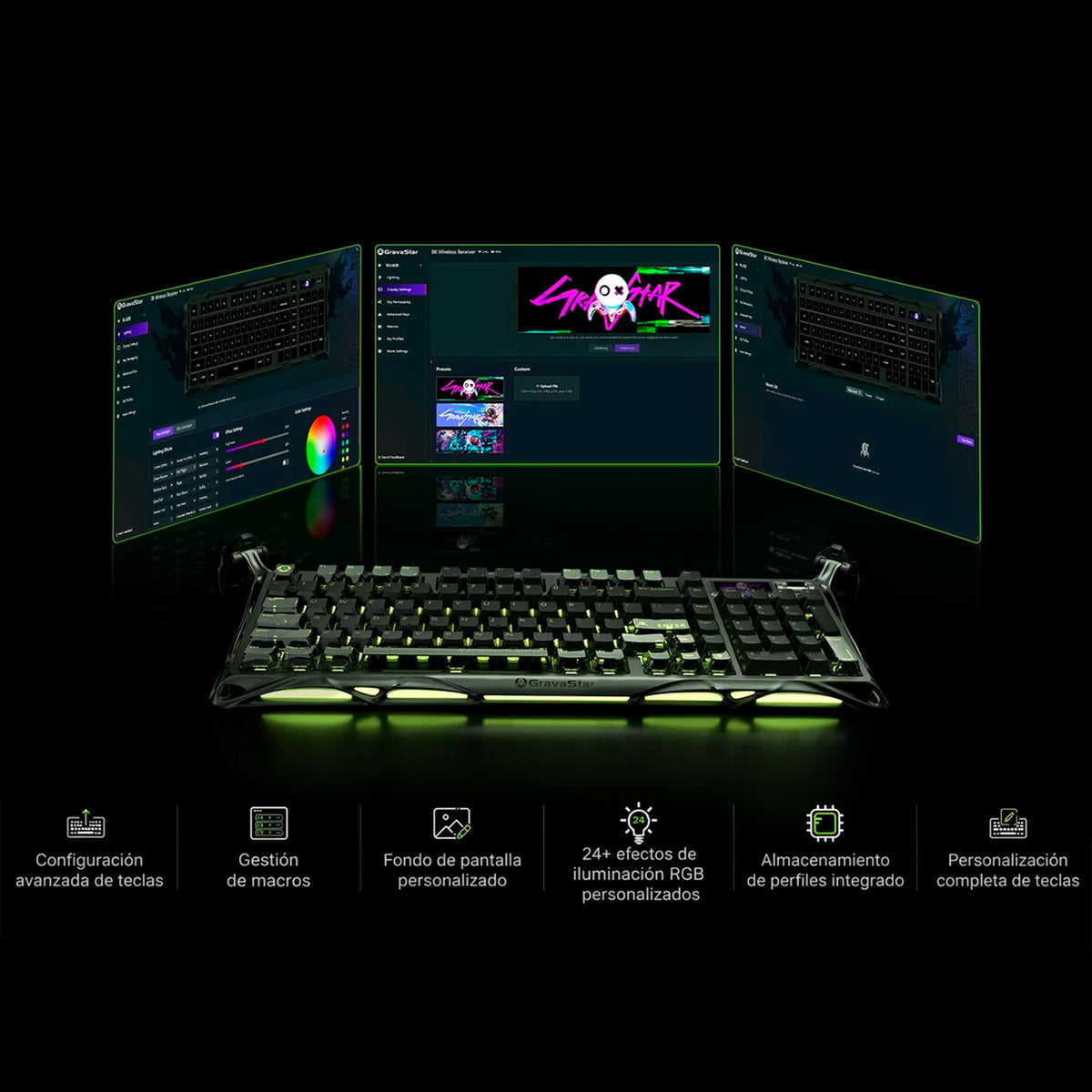 Teclado Mecánico GRAVASTAR Mercury K98 Pro Edición Phantom Black