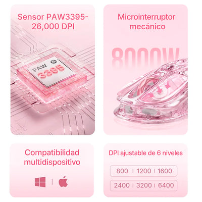 Mouse Gaming GRAVASTAR Mercury M2 Crystal Rose