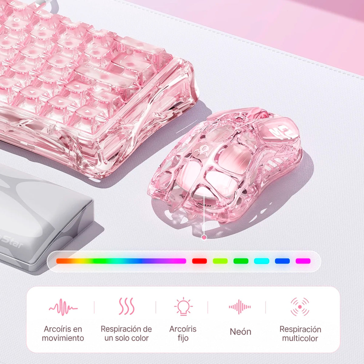 Mouse Gaming GRAVASTAR Mercury M2 Crystal Rose