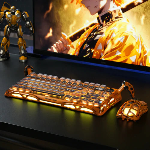 Teclado Mecánico GRAVASTAR Mercury K1 Pro Edición Especial Battle-Worn Yellow