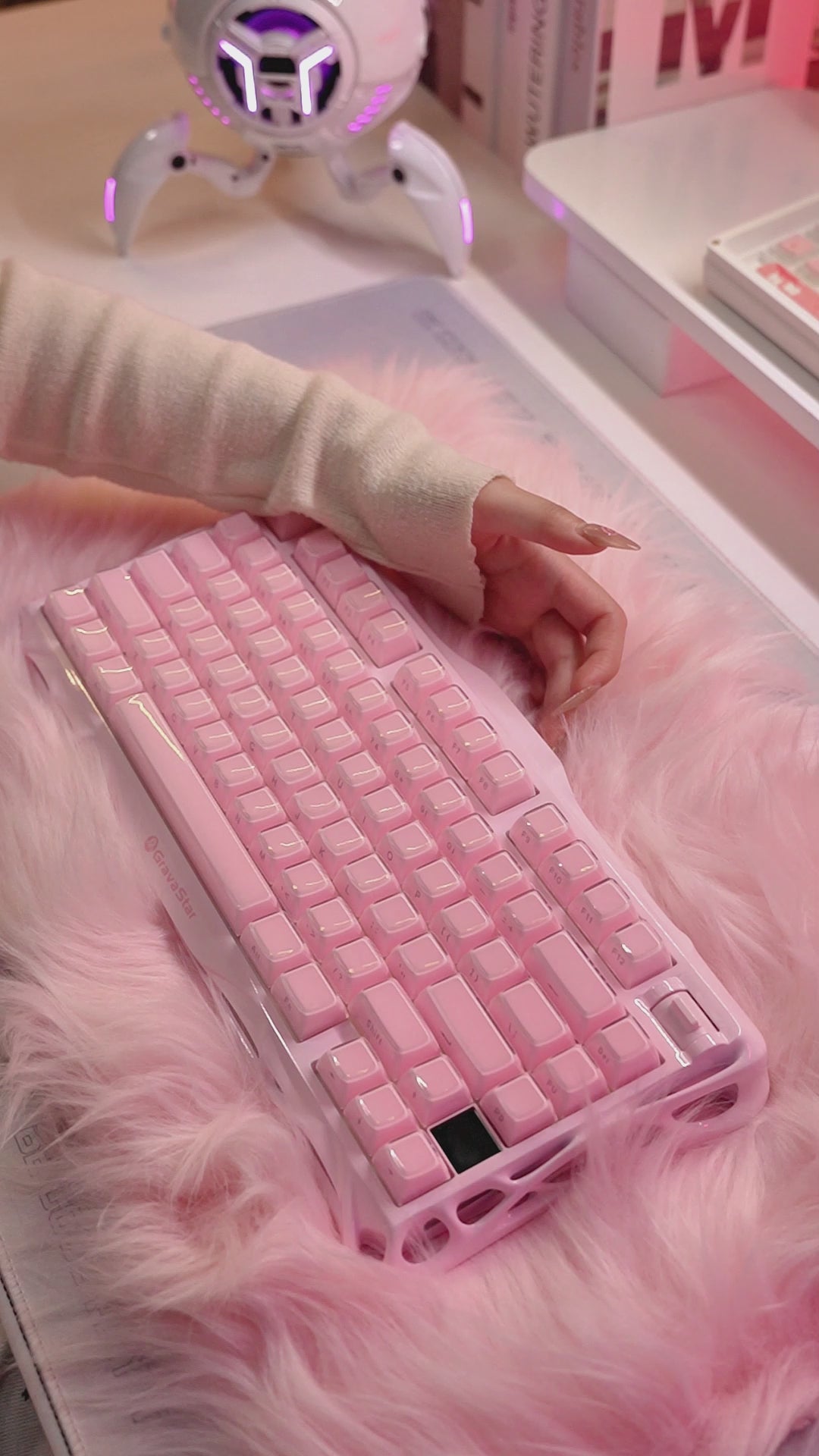 Teclado Mecánico GRAVASTAR Sakura Pink Mercury K1 - Edición Especial